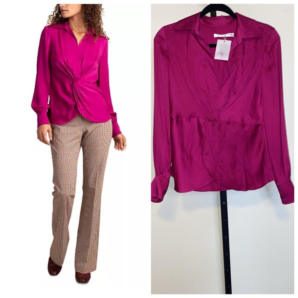 Trina Turk Lange Twisted Collared Top